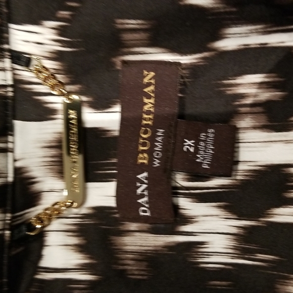 NWOTS Dana Buchman long coat brown/creams sz2X - Picture 5 of 8